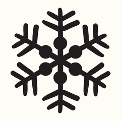 Snowflakes simple black line icons snow winter vector set
