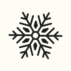 Snowflakes simple black line icons snow winter vector set