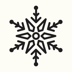 Snowflakes simple black line icons snow winter vector set
