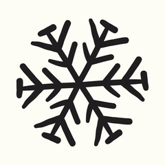 Snowflakes simple black line icons snow winter vector set