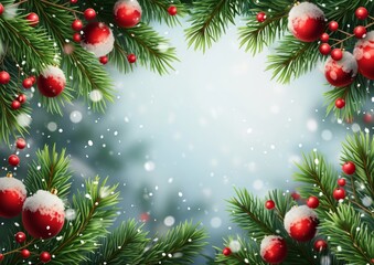 Naklejka na ściany i meble Christmas Greeting Card Season Greetings Happy Holidays Merry Christmas Festive 5x7 Background Wallpaper Image