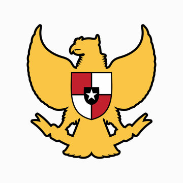 Garuda Pancasila, Symbol Of Indonesia Country. High detailed Indonesia Mascot Vector Illustration