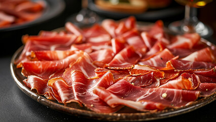 Jamon Iberico Spanish Pork Meat Gourmet food Mediterranean Food, Generative AI	 - 715333712