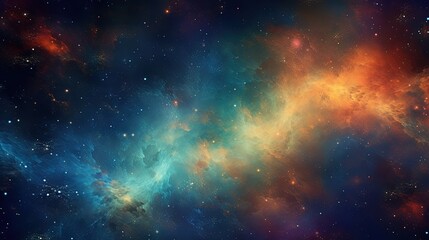 Abstract Dreamy Background Wallpaper Template of Nebula Sparkling Stars Stardust Galaxy Space Universe Astro Cosmos Milky Way Panorama Night Sky Fantasy Colorful Tone 16:9