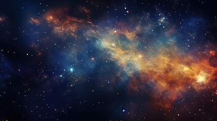 Abstract Beautiful Stunning Background Wallpaper Template of Nebula Sparkling Stars Stardust Galaxy Space Universe Astro Cosmos Milky Way Panorama Night Sky Fantasy Colorful Tone 16:9
