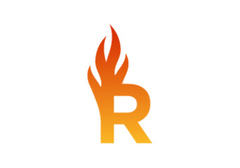 R fire letter logo