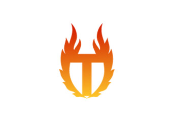 T fire letter logo