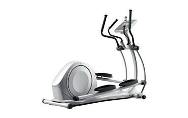 Achieve Balance with the Elliptical Bike, Integrating Cardiovascular Health and Muscle Toning on a White or Clear Surface PNG Transparent Background. - obrazy, fototapety, plakaty