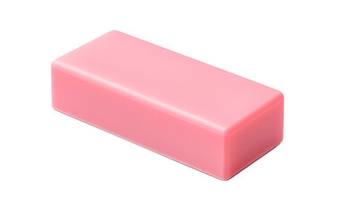 Pink Eraser, the Essential Tool for Neat and Accurate Corrections in Writing on a White or Clear Surface PNG Transparent Background.