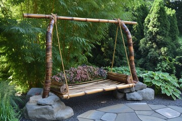 beautifully crafted bamboo swing