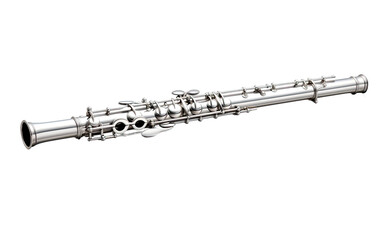 Soulful Echoes of a Flute Paint a Soothing Symphony on a White or Clear Surface PNG Transparent Background.