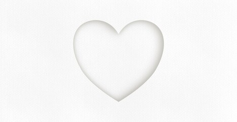 White art paper cut heart shape valentine day festival