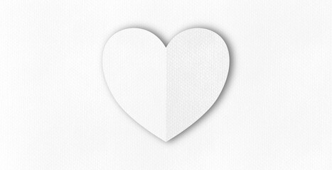White art paper cut heart shape valentine day festival