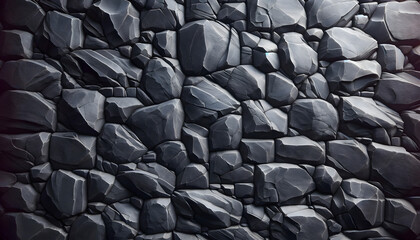 Obraz premium Obsidian Fortress: Rugged Facade. Generative AI.