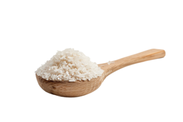 rice in measuring spoon isolated on transparent background