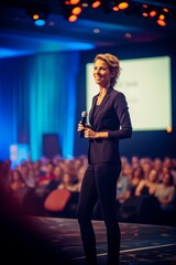 Businesswoman discussing digital transformation and the future of work, Generative AI