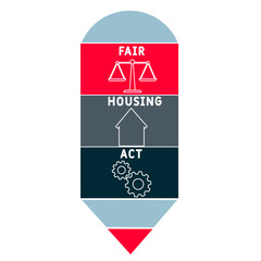 FHA - Fair Housing Act acronym. business concept background. vector illustration concept with keywords and icons. lettering illustration with icons for web banner, flyer, landing