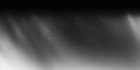 Obraz premium Black dark gray silver white wave abstract background for design. Light wave, wavy line. Ombre gradient. Noise rough grungy grain brushed metal metallic effect. Matte shimmer.Web banner.Wide.Panoramic