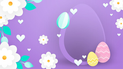 Colorful colourful vector gradient easter celebration background with egg. Vector paper style easter background