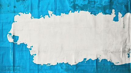 blue white Old ripped torn grunge posters and backgrounds creased crumpled paper backdrop surface placard, copy space