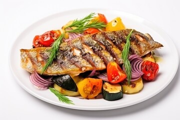 grilled fish with vegetables
