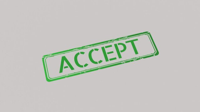 ACCEPT Stamp pressing on a paper