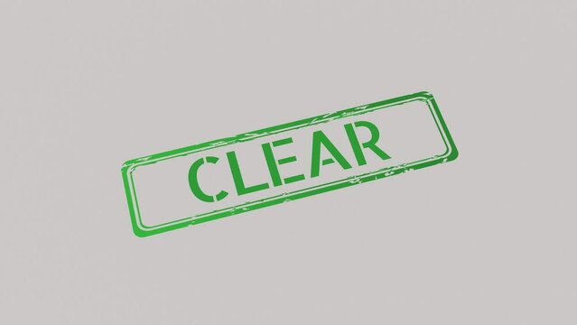 CLEAR Stamp pressing on a paper