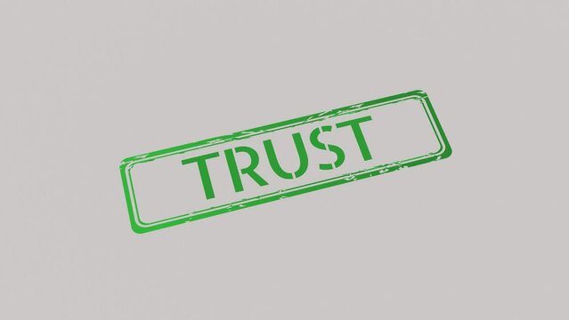 TRUST Stamp pressing on a paper