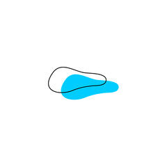 blob with a light blue outline line