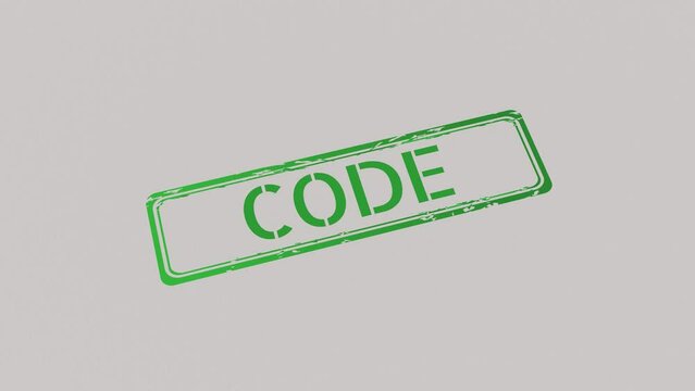 CODE Stamp pressing on a paper