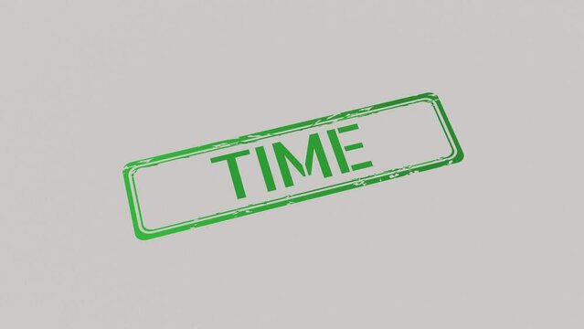 TIME Stamp pressing on a paper