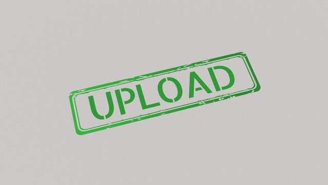 UPLOAD Stamp pressing on a paper