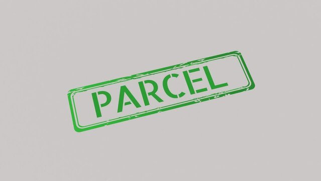 PARCEL Stamp pressing on a paper