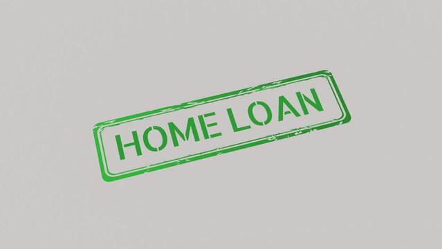 HOME LOAN Stamp pressing on a paper