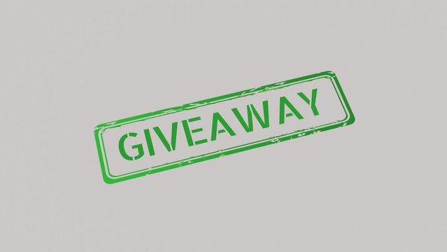 GIVEAWAY Stamp pressing on a paper