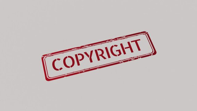 COPYRIGHT Stamp pressing on a paper