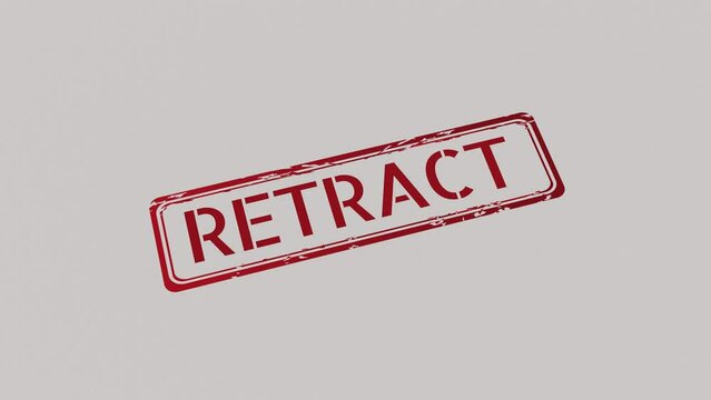 RETRACT Stamp pressing on a paper
