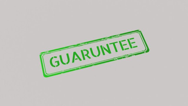 GUARUNTEE Stamp pressing on a paper