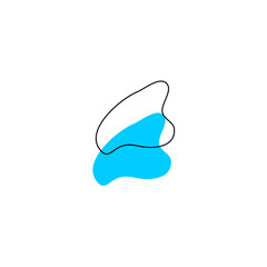 blob with a light blue outline line