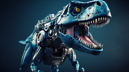 A dinosaur robot with a roaring sound effect design