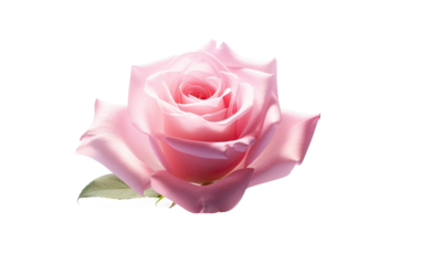 Bask in the Enchanting Light Rays Showing a Beautiful Rose on a White or Clear Surface PNG Transparent Background.