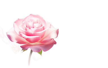 Revel in the Lustrous Light Rays Accentuating a Lovely Rose on a White or Clear Surface PNG Transparent Background.