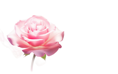 Revel in the Lustrous Light Rays Accentuating a Lovely Rose on a White or Clear Surface PNG Transparent Background.