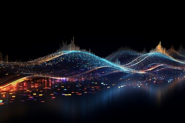illustration of a stream of data flowing in a digital network
