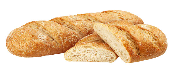 Bread isolated on white background, full depth of field