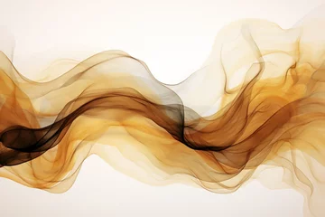 Poster Im Rahmen Abstract Wave in warm yellow brown collors, Watercolor Art © Alina Young