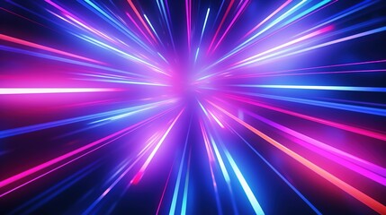 Obraz premium Abstract Neon Lights Background with Laser Rays and Glowing Lines. Wallpaper, Light 