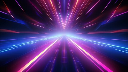 Abstract Neon Lights Background with Laser Rays and Glowing Lines. Wallpaper, Light 