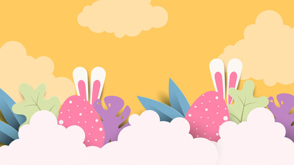 Colorful colourful vector gradient easter celebration background with egg. Vector easter illustration flyer template