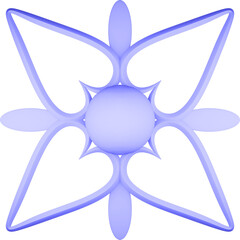 Obraz premium 3D rendering element square linear ornament on transparent background